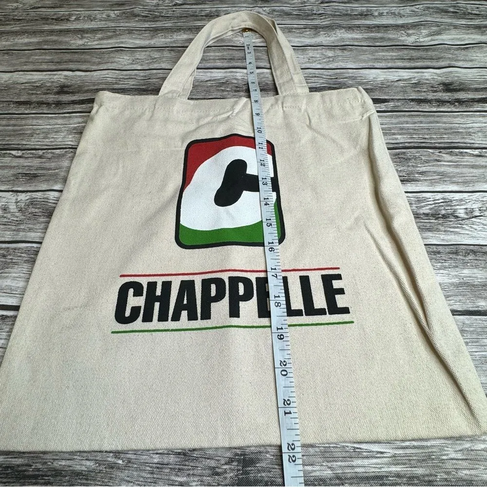 Chapelle Unisex Canvas Tote Bag from 2023 Dave Chapelle Tour Natural Red Green Tan - Image 5
