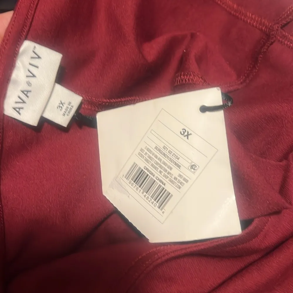 3X Women's Knit Corset Tank Top - Ava & Viv Burgundy - Image 8