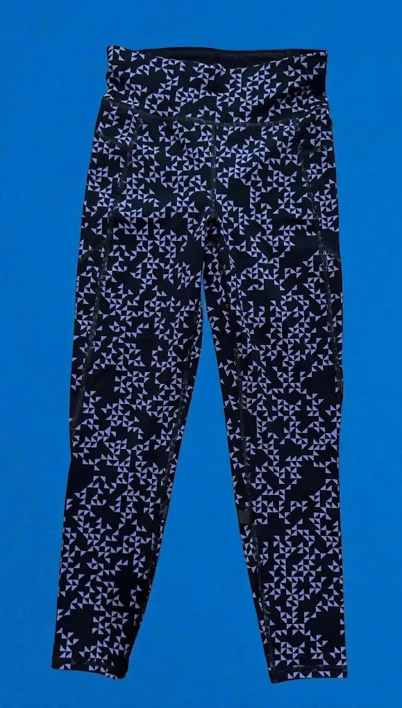 SWEATY BETTY Zero Gravity Blue Triangle Print 7/8 Length Leggings Size XS NEW - Image 1