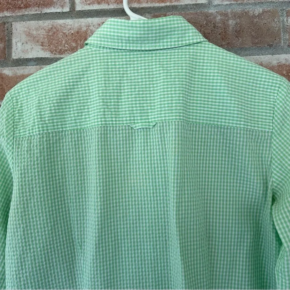 Brooks Brothers Gingham Button Down Shirt Cotton Women’s 4 Green Checkered - Image 8