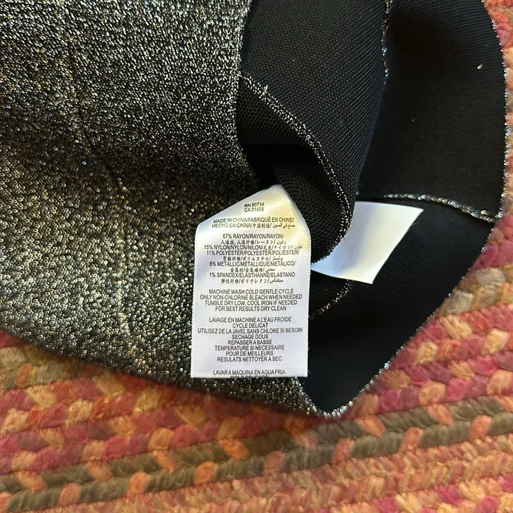 BLACK SILVER GLITTER BANDAGE SKIRT - Image 4