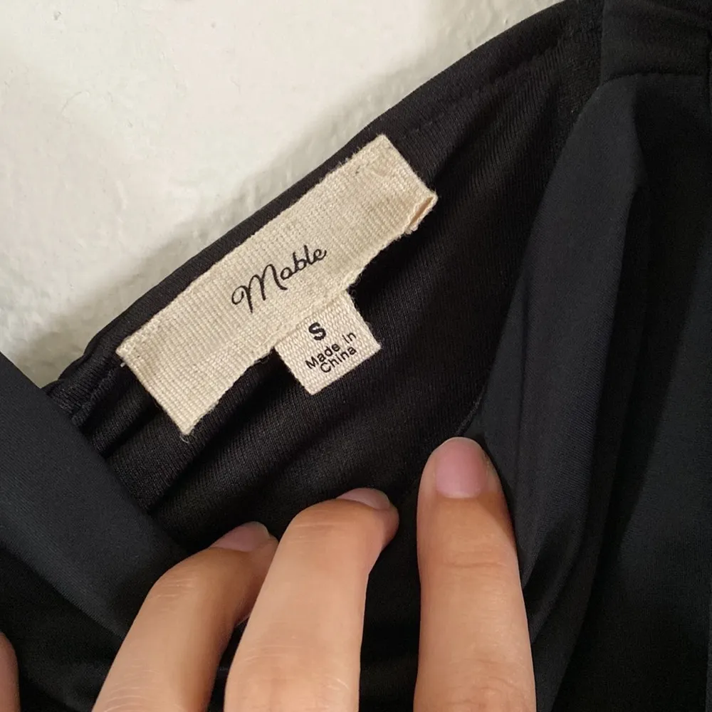 NWOT Cut Out Mini Dress with Sheer Balloon Long Sleeves Black - Image 5