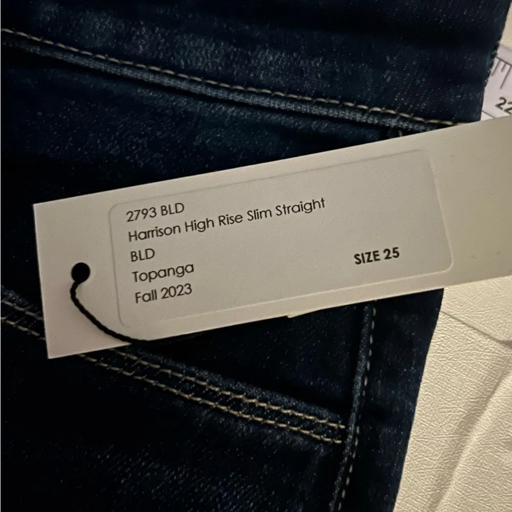 L’Agence Harrison Dark Wash Slim Straight Leg Jeans Size 25 New with Tags - Image 8