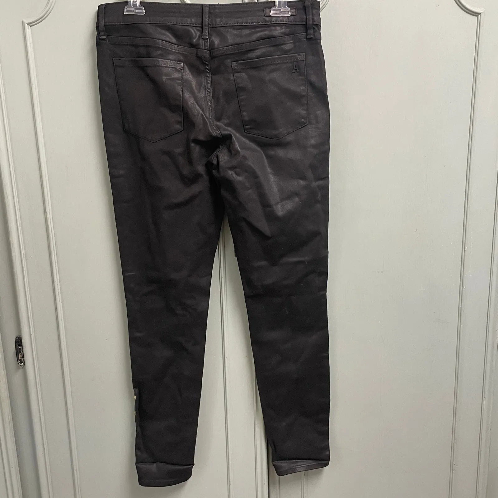 Articles of Society Coated Jeans Studded Black Stretch Size 30 Moto Punk Glam - Image 3