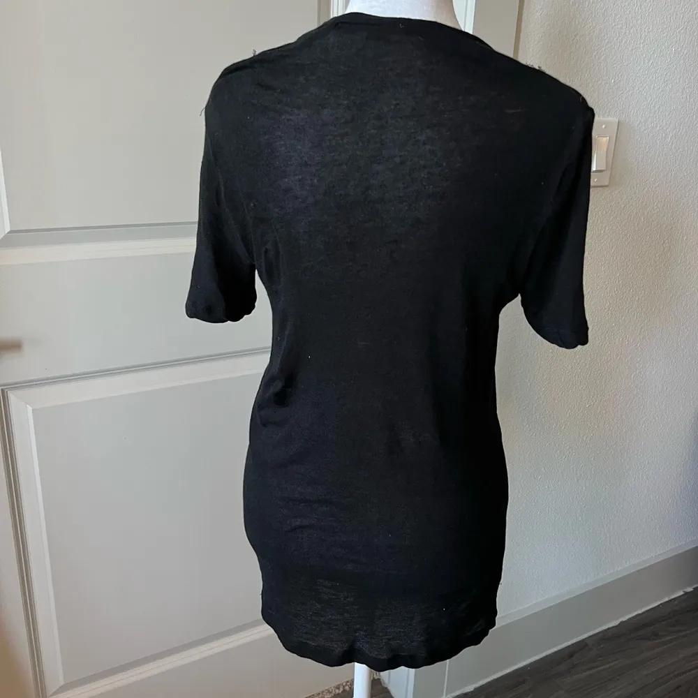 IRO Black long Short Sleeve Tee - Image 4