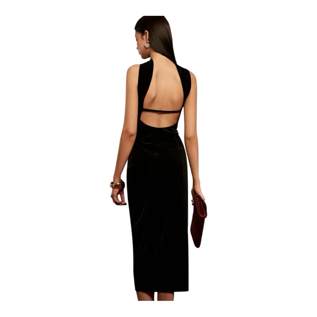 COMMENSE Sweetheart Backless Velvet Dress
COLOR - Image 2