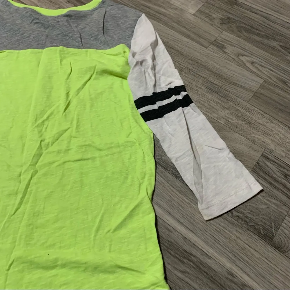 PINK Victoria’s Secret Neon Green 3/4 long sleeve Shirt; XS - Image 11