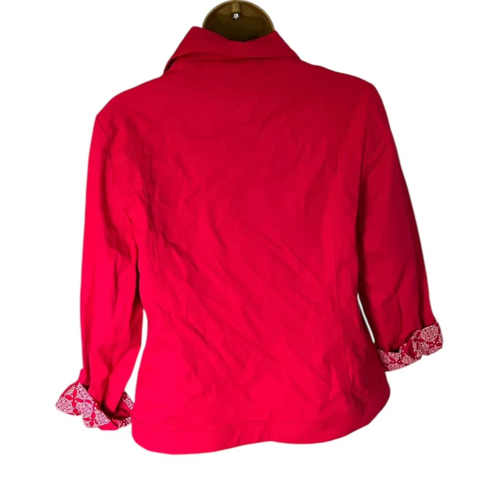Chico’s Roll Tab Snap Down Jacket Fuchsia 0 - Image 4
