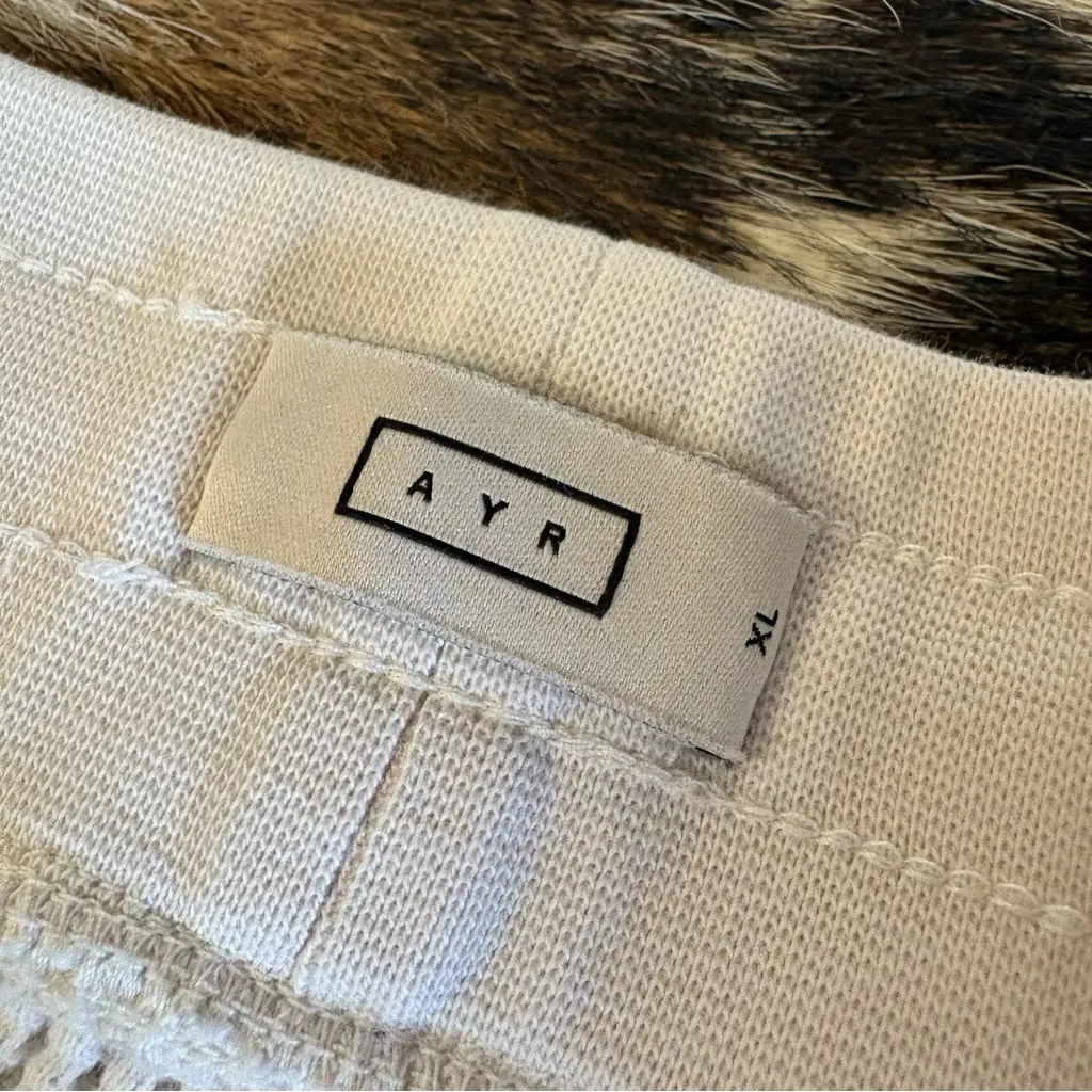 AYR Womens The Waffle‎ Cone Pant Pima Cotton Preppy Pockets Wide Leg Size XL - Image 4