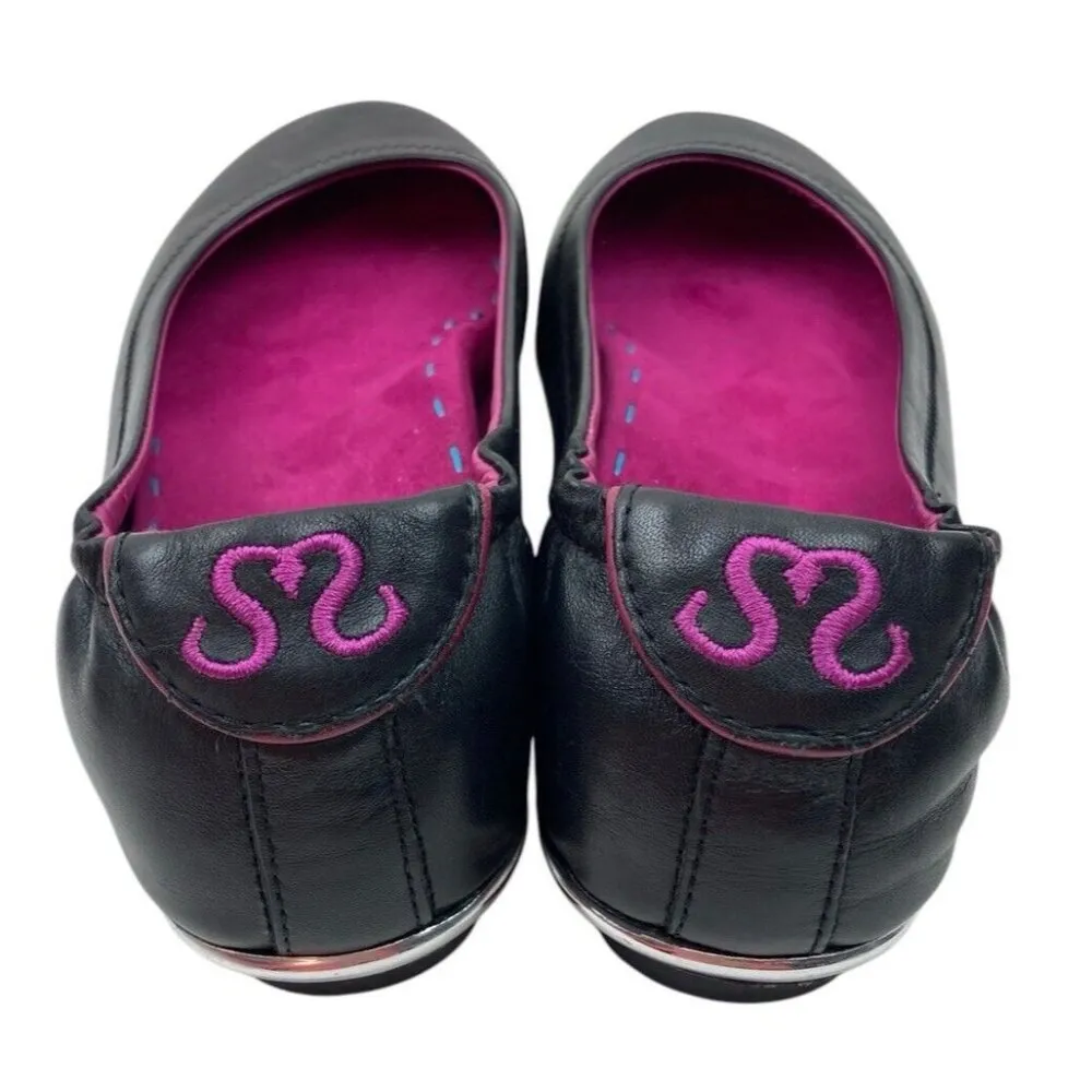 *Soto Massini Ballet Flats Womens 36 Black Leather Comfort Orthopedic Footbed - Image 5