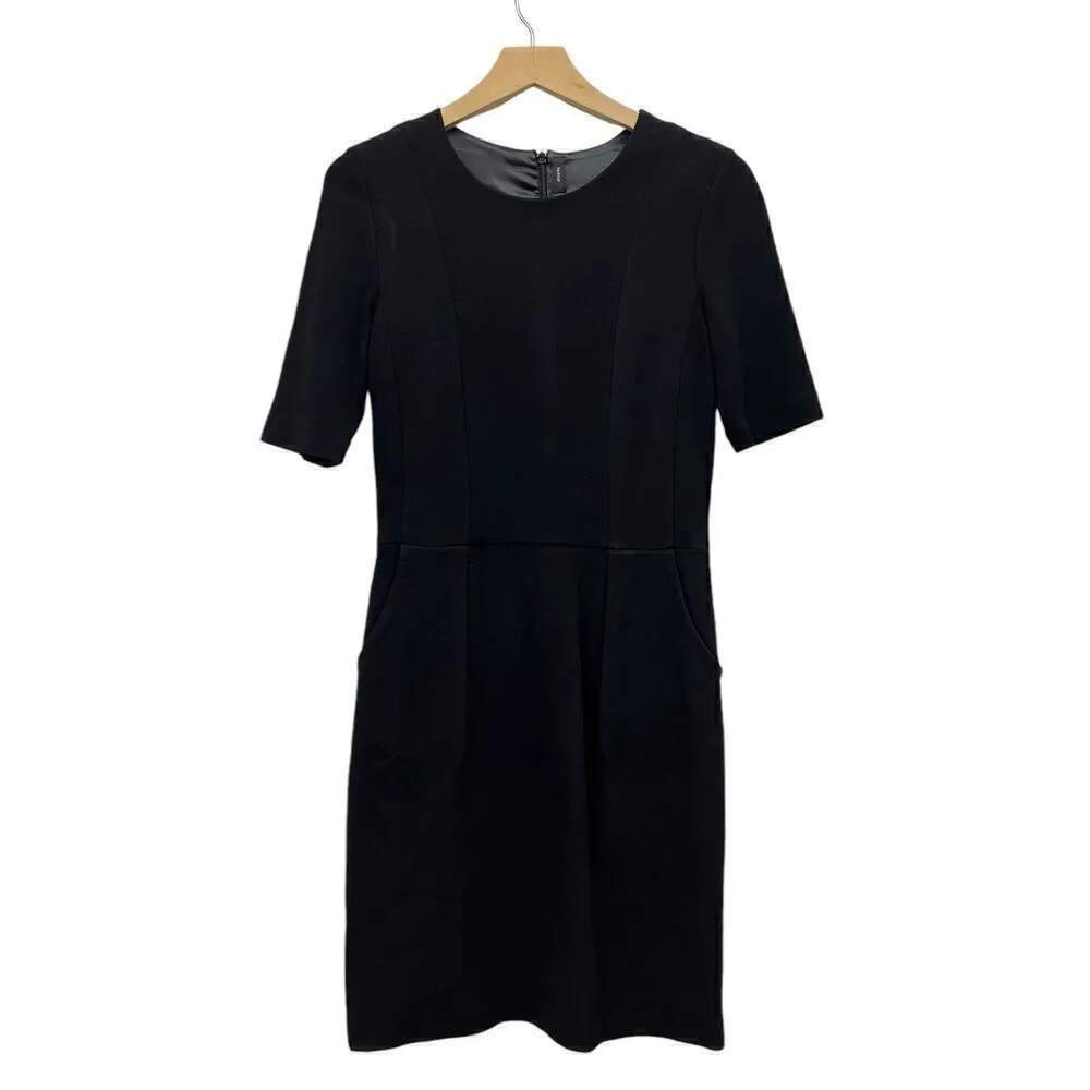 Joseph Elbow Sleeve Sheath Dress in Black size 42 (US 10) - Image 4