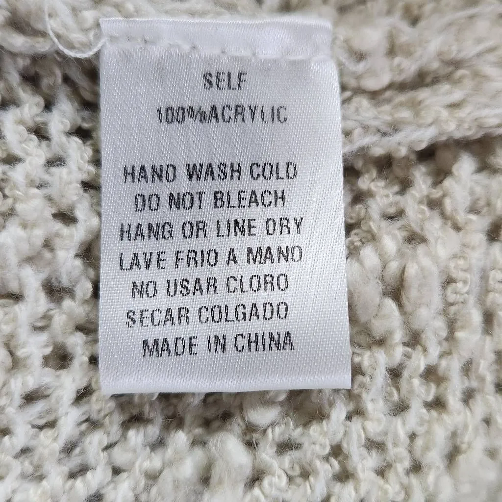 Easel Cream Distressed Loose Knit Oversized Sweater Size Medium/Large - Image 8