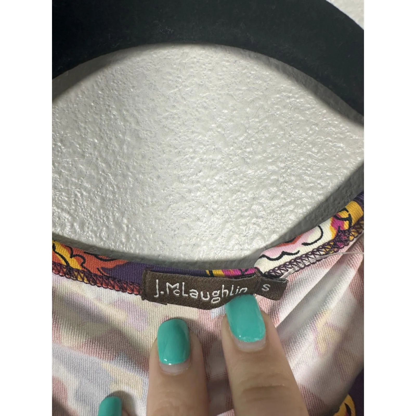 J. McLaughlin Purple Floral Paisley Long Sleeve Rash Guard UPF Small NEW - Image 3