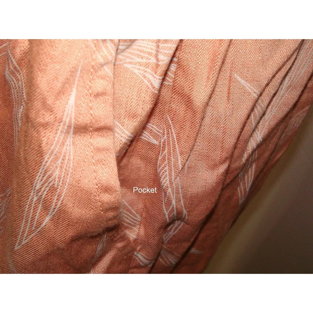 New Womens NWT PrAna M Sun Drifter Dress Peach Apple Blossom Leaves Pockets Zip - Image 7