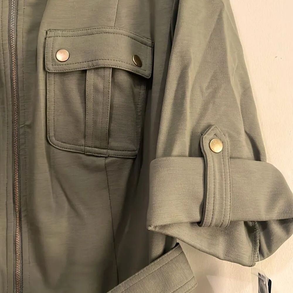 Zac & Rachel Shirt Dress Women’s Plus 22W Sage Green Heavyweight Stretch - Image 4