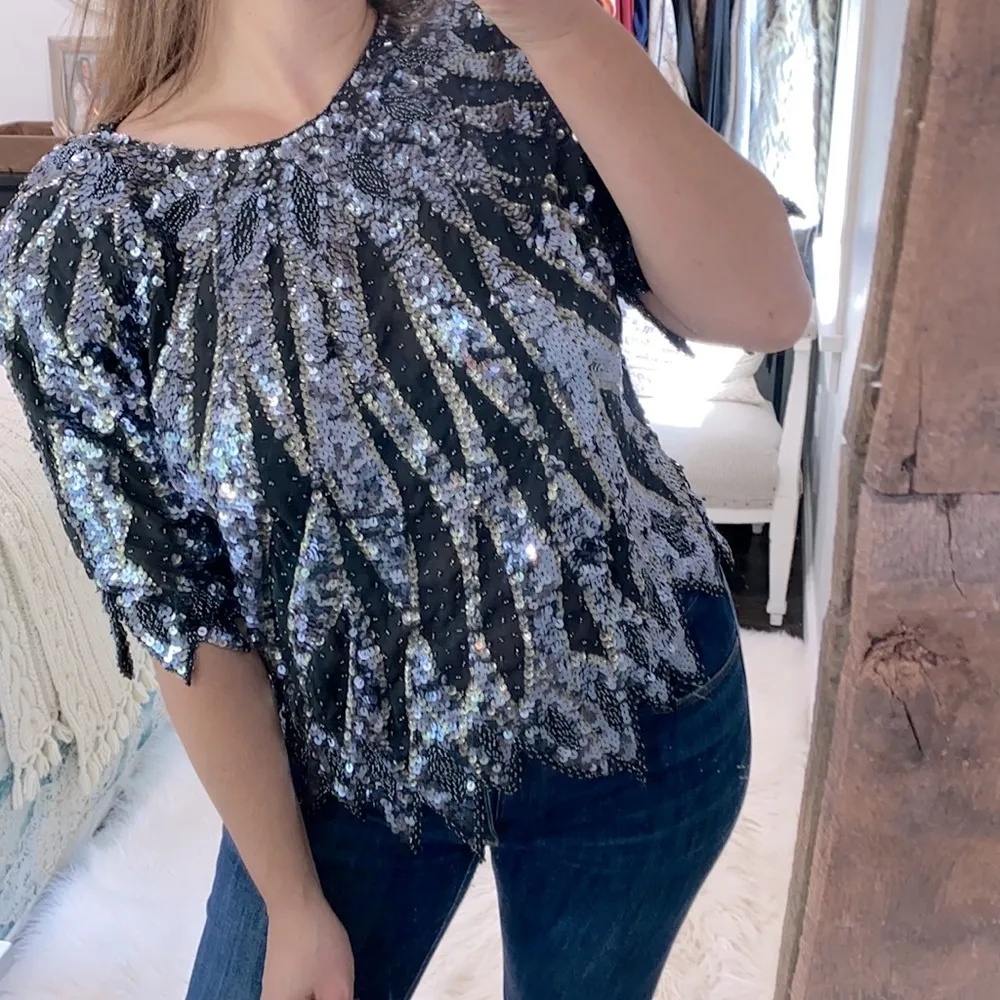 Vintage glam sequin cosplay costume top size medium - Image 5