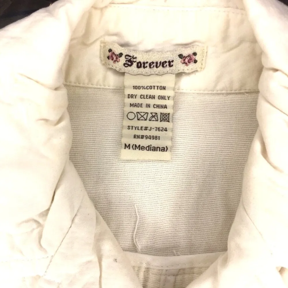 Forever New White Double-breasted Jacket - Size M See Last Pic For Small Stain - Image 4