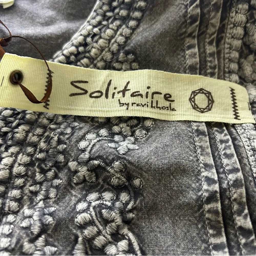 Solitaire Boho Embroidery Long Balloon Sleeves Top Small NWT - Image 6