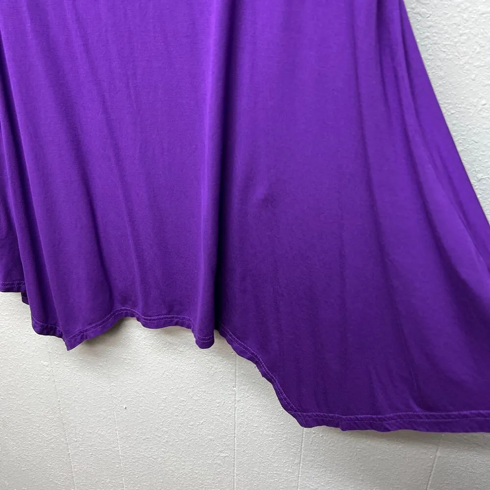 Larace Womens Top 4X Asymmetrical Hem Stretch Soft Relaxed Comfort Casual Purple - Image 12