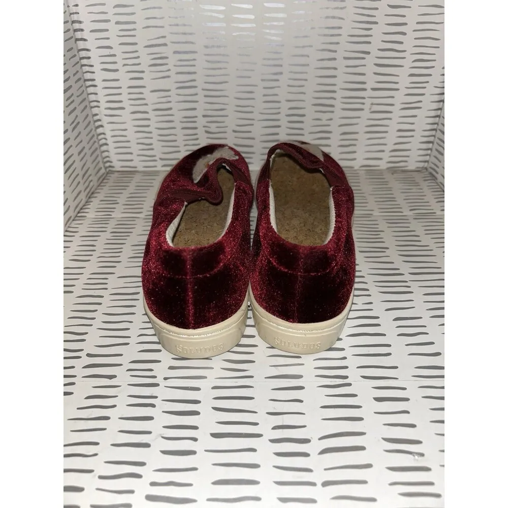 Anthropologie Soludos‎ Velvet Burgundy Maroon Llama Sneaker Women’s 8 - Image 5