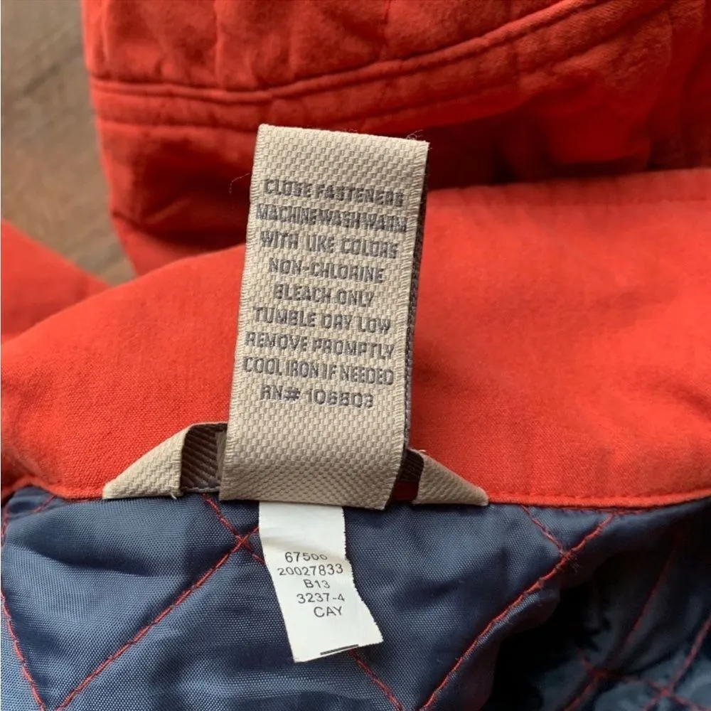 Duluth Trading Burnt Orange Cortland Quilted Jacket Size Small Fisherman Core Orange - Image 4