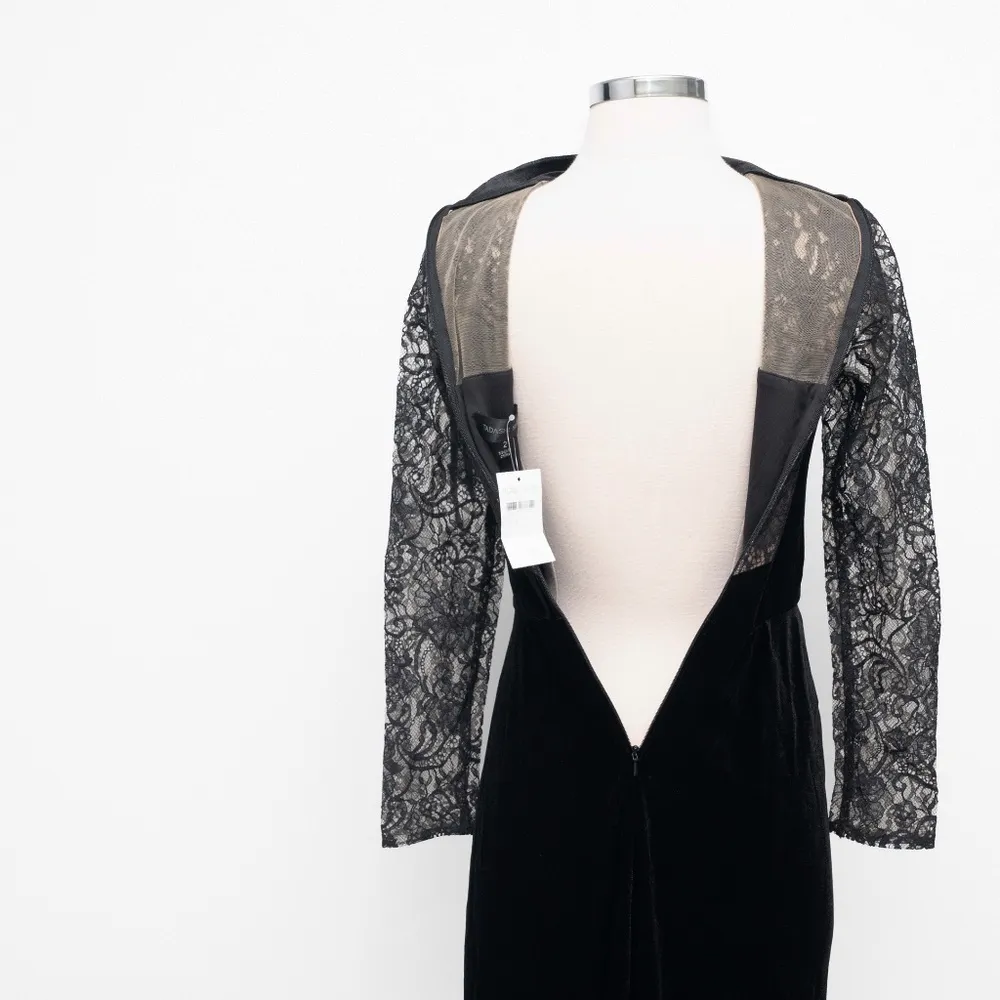 TADASHI SHOJI. Lace & Velvet Sheath Dress. - Image 11