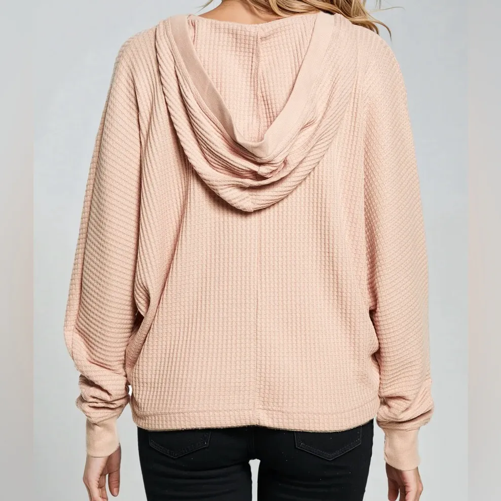 Three Dots Thermal Pullover Hoodie Size Large - Image 8