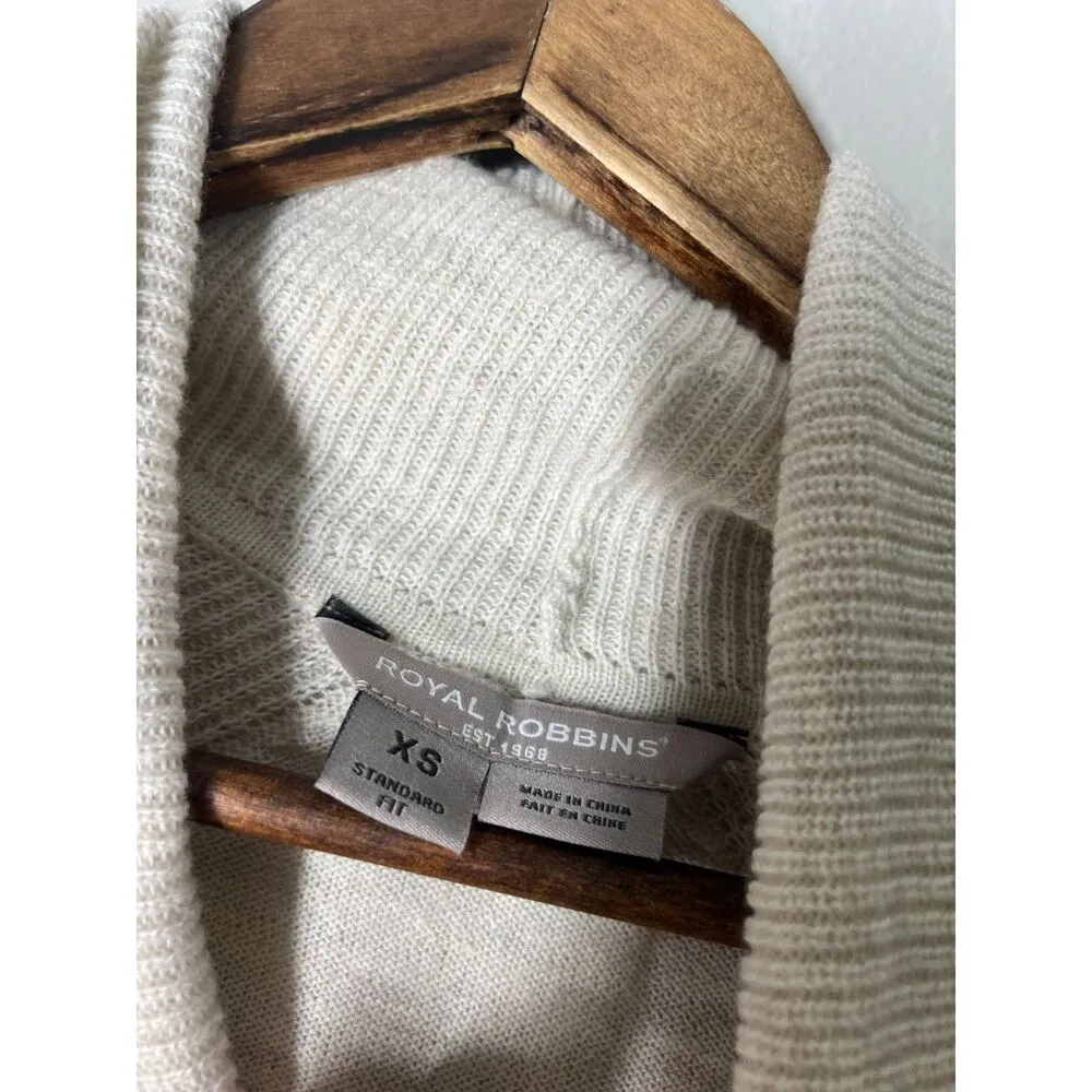 Royal Robbins Cream Turtle Neck Tunic Sweater Womens Sz XS Merino Wool - Image 4