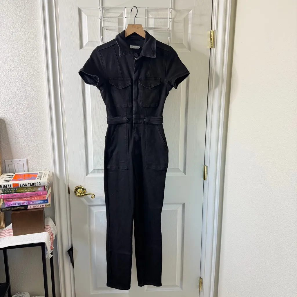 Good American Fit For Success Denim Jumpsuit Black Womens Size S - Image 7