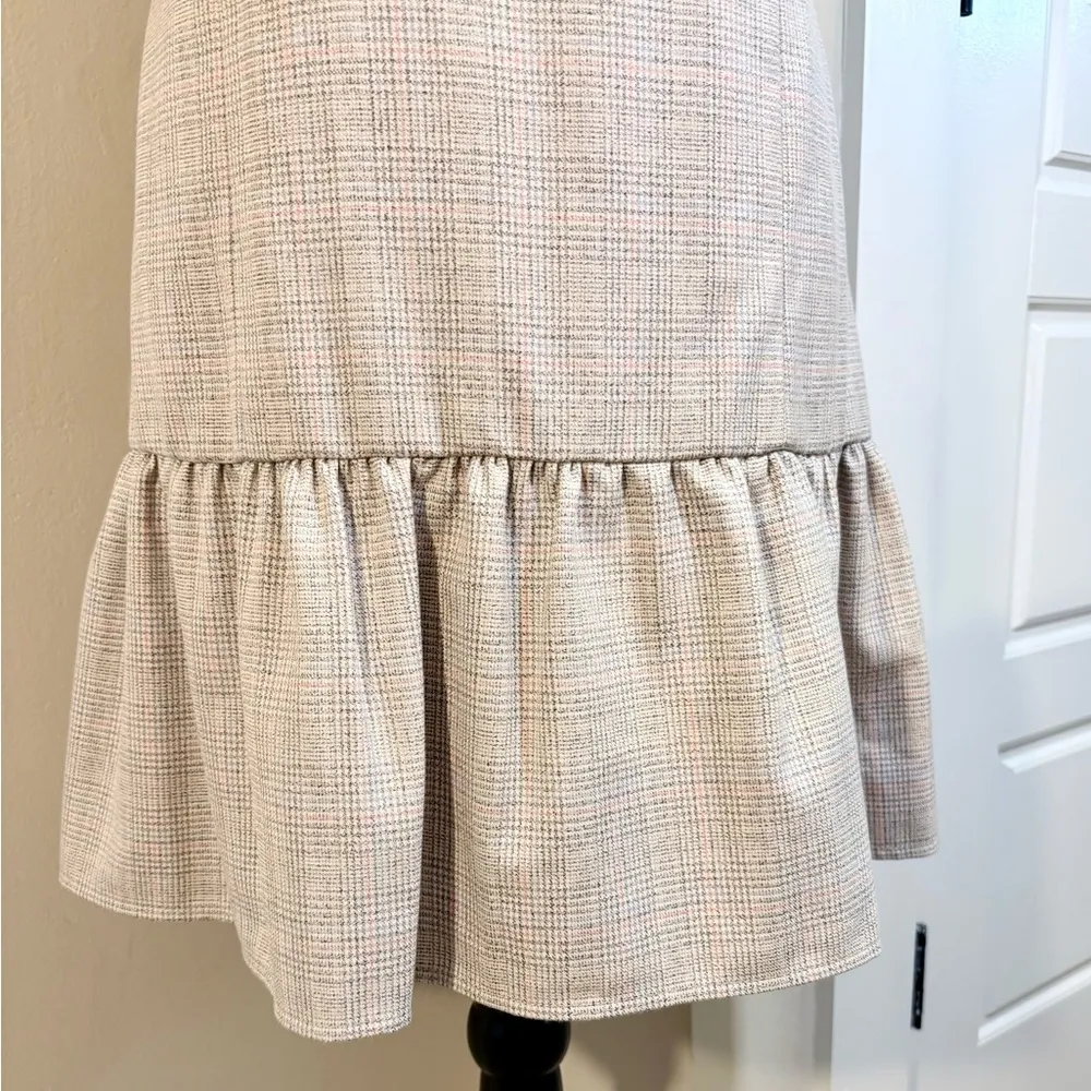 GAL MEETS GLAM Philippa Bow Neck Femme Plaid Drop Waist Flounce Dress Sz 4🧡 - Image 4