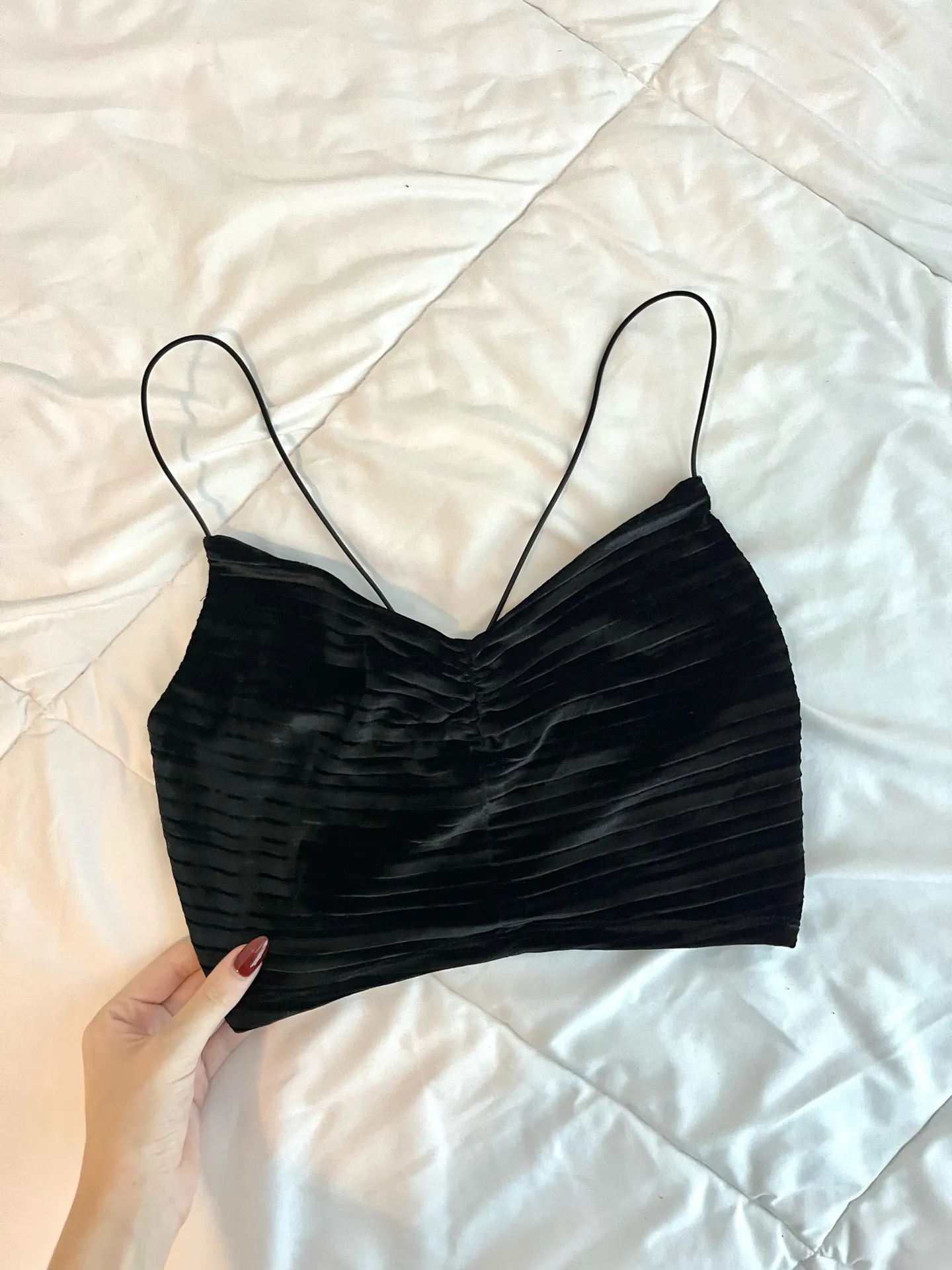 Velvet Rushed cropped tank - Image 3