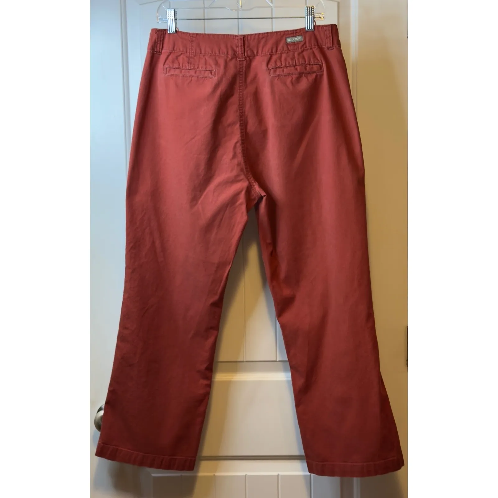 Woolrich Womens Russet Orange Casual Cotton Twill Bootcut Pants Size 12/14 32" # - Image 3