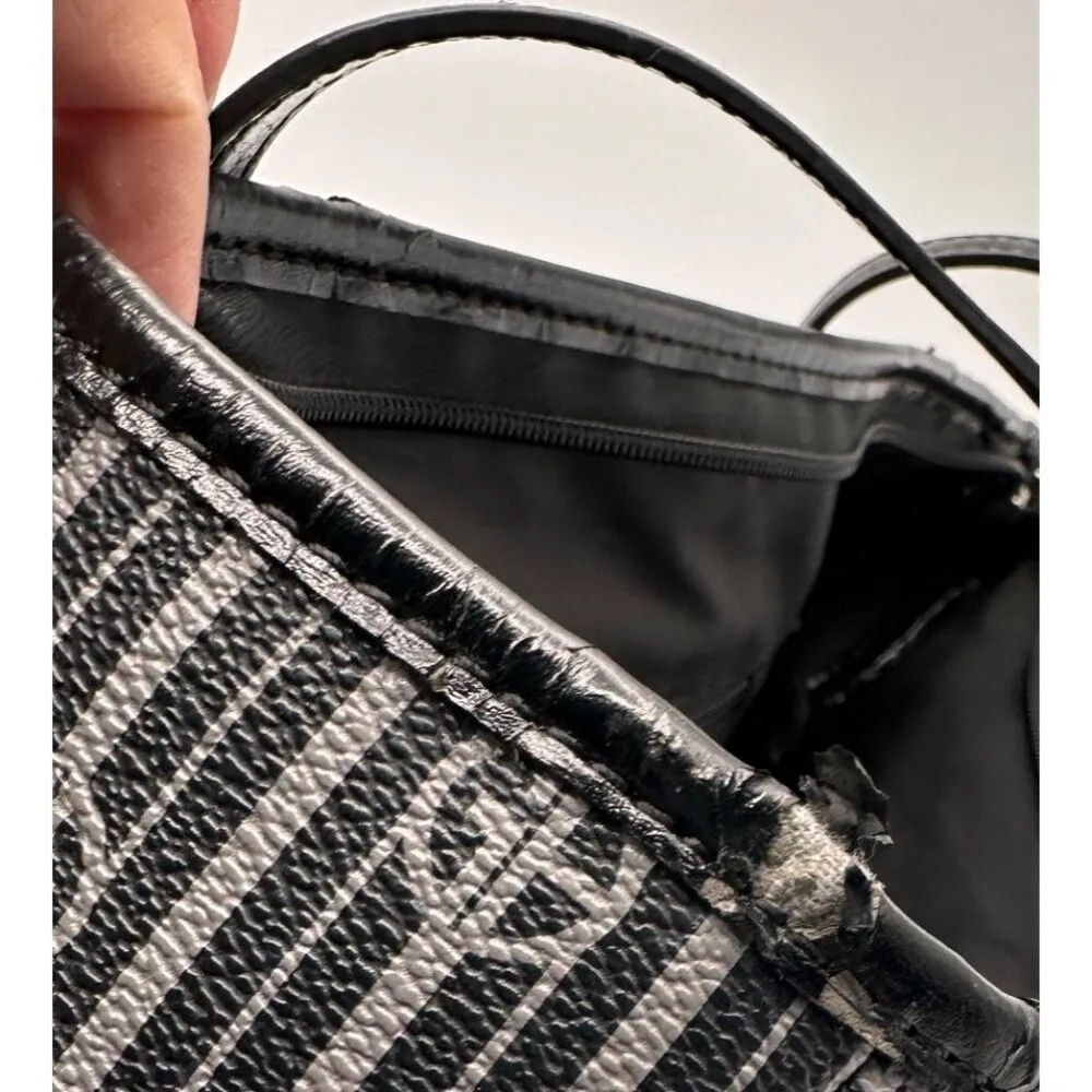 Giani Bernini Black Monogram Tote Bag – Leather Trim & Silver Hardware - Image 9