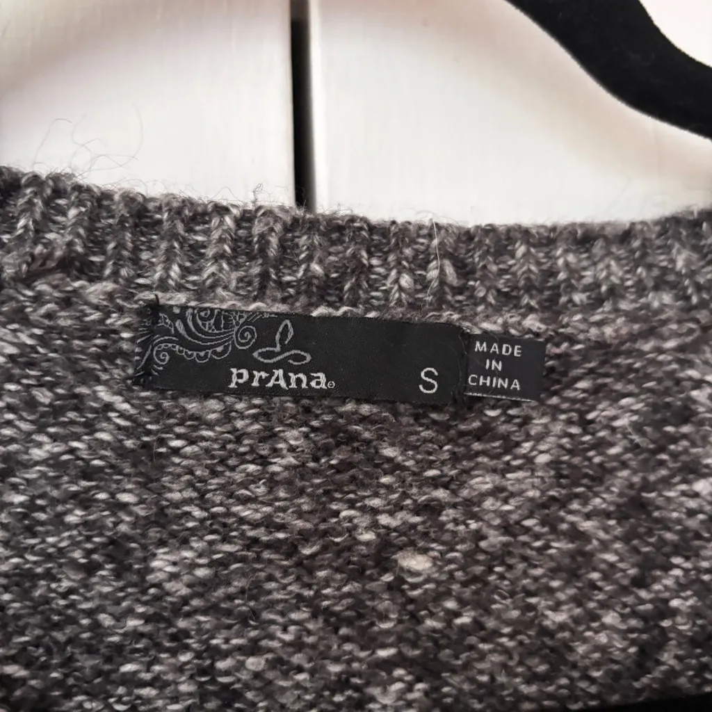 Prana Nolan Tunic Sweater Coal Gray Grey Size Small Crew Neck Braided Knit - Image 6