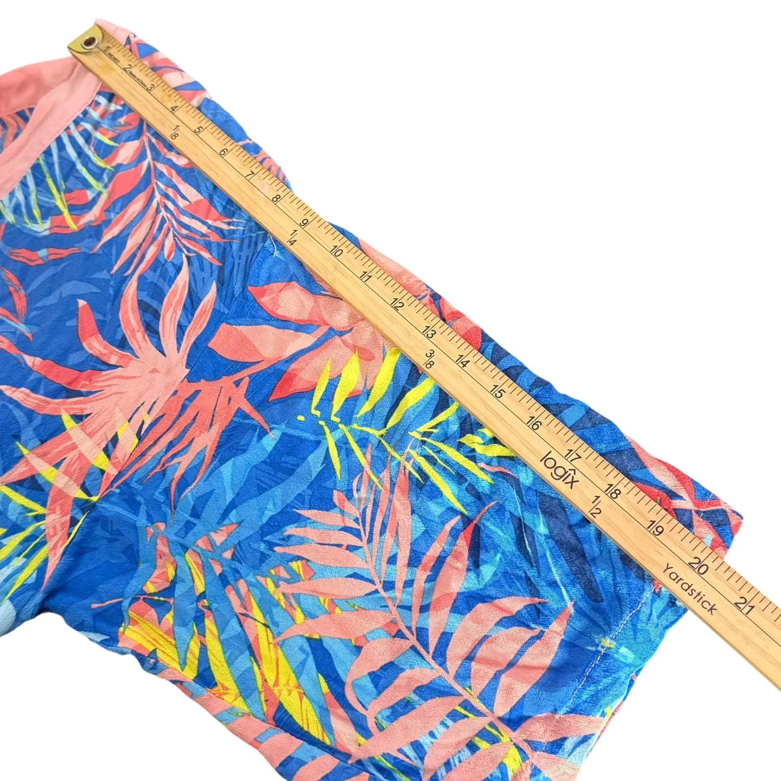 Peyton & Parker‎ Swimsuit Cover Up Kimono Size XS Tropical Resort Wear Vacation Blue - Image 9