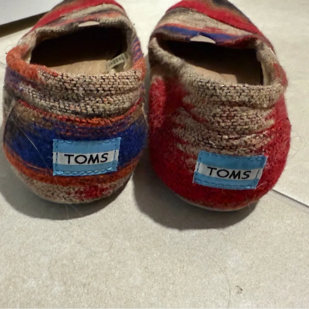 TOMS Southwest Wool Blend Multi-Color Slip-On Shoes Fall Autumn Size 8 Casual - Image 4