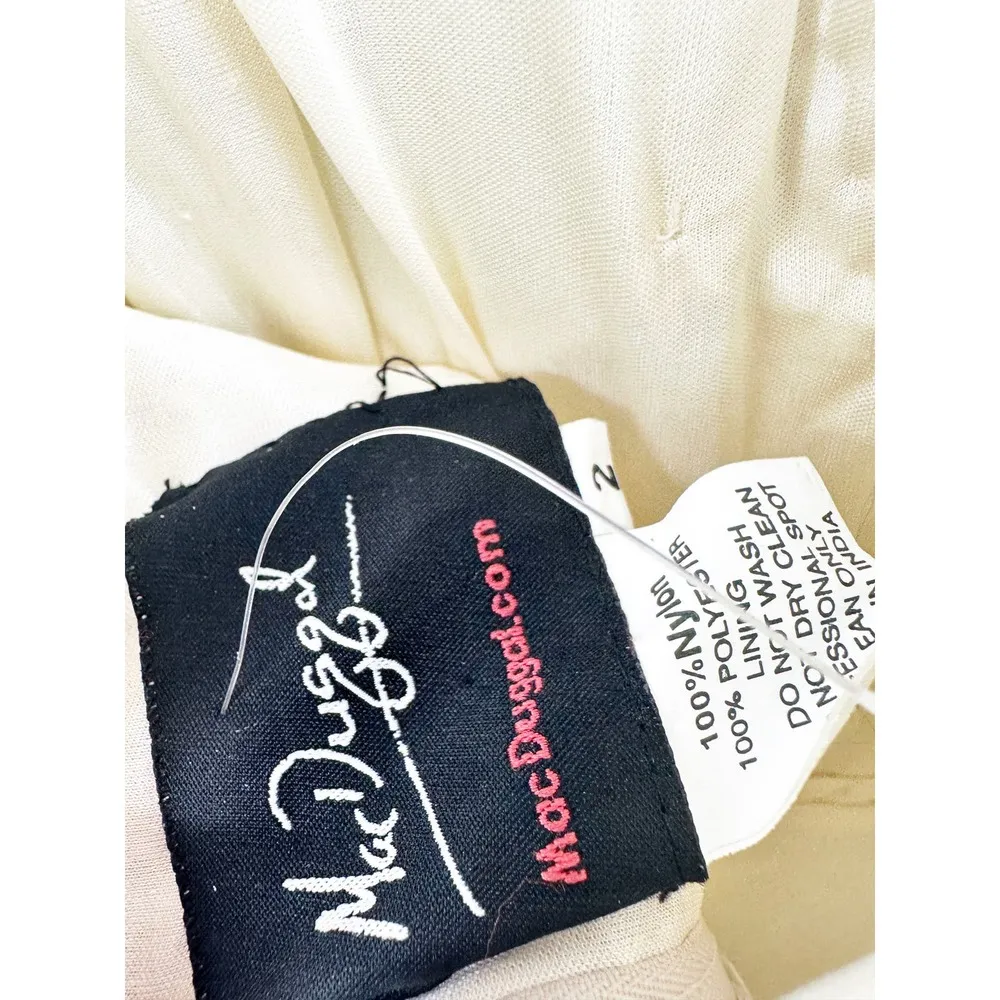 Mac Duggal 5394 Crystal Drop Embellished Column Gown Silver Size 2 - Image 6