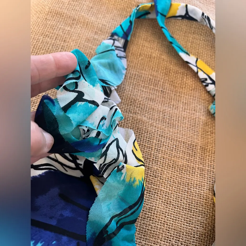 Tankini Swim Top Floral Halter Neck Top - Image 3