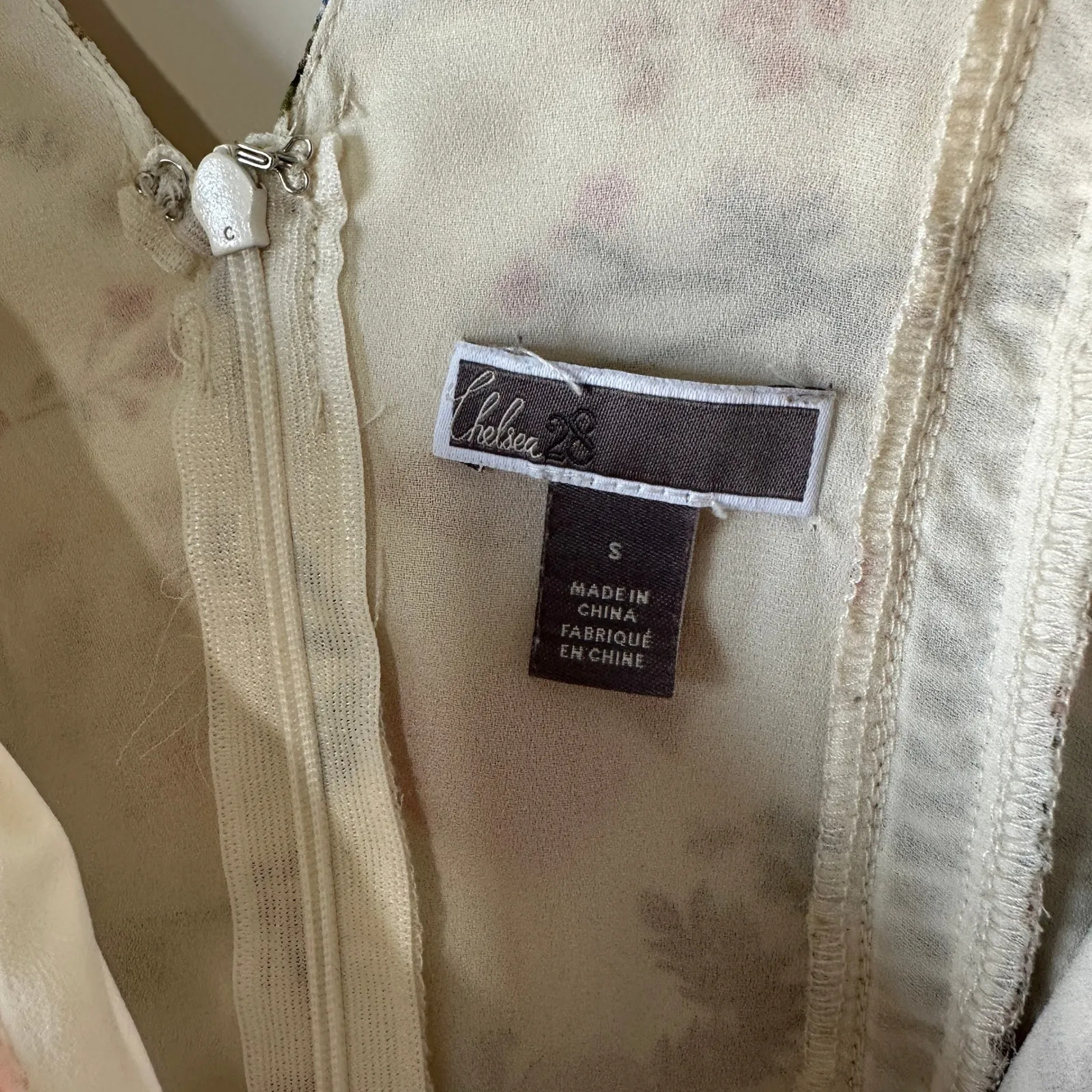 Chelsea28 Floral Print‎ Ruffle Trim V-Neck Tiered Midi Dress Frock Fairy Small - Image 4