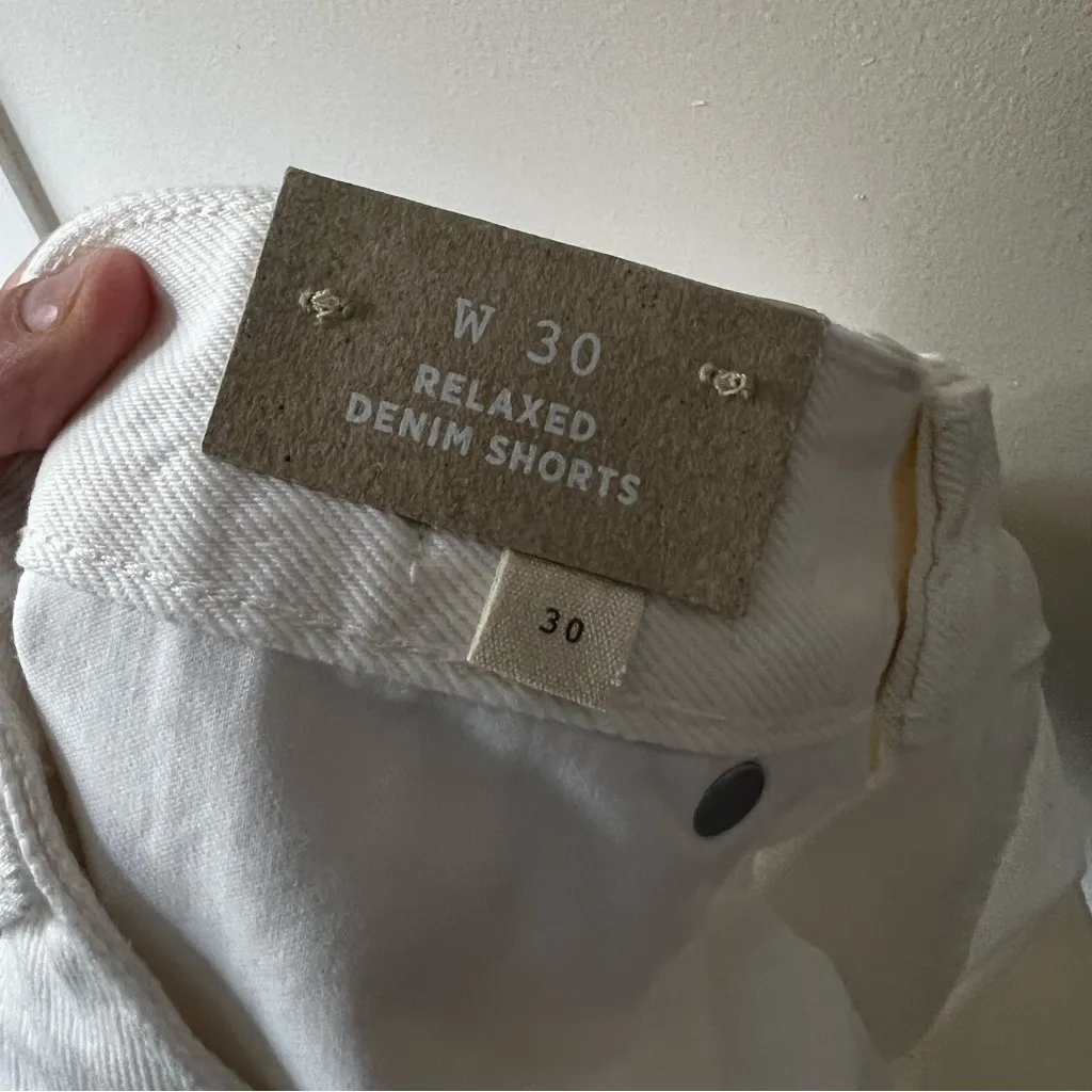 Madewell Relaxed White Denim Women’s NWT‎ Jean Shorts Size 30 - Image 4