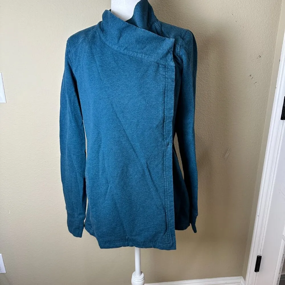 Lululemon Coast Wrap II Jacket Long Sleeve Top Coat Size 10 Teal - Image 4