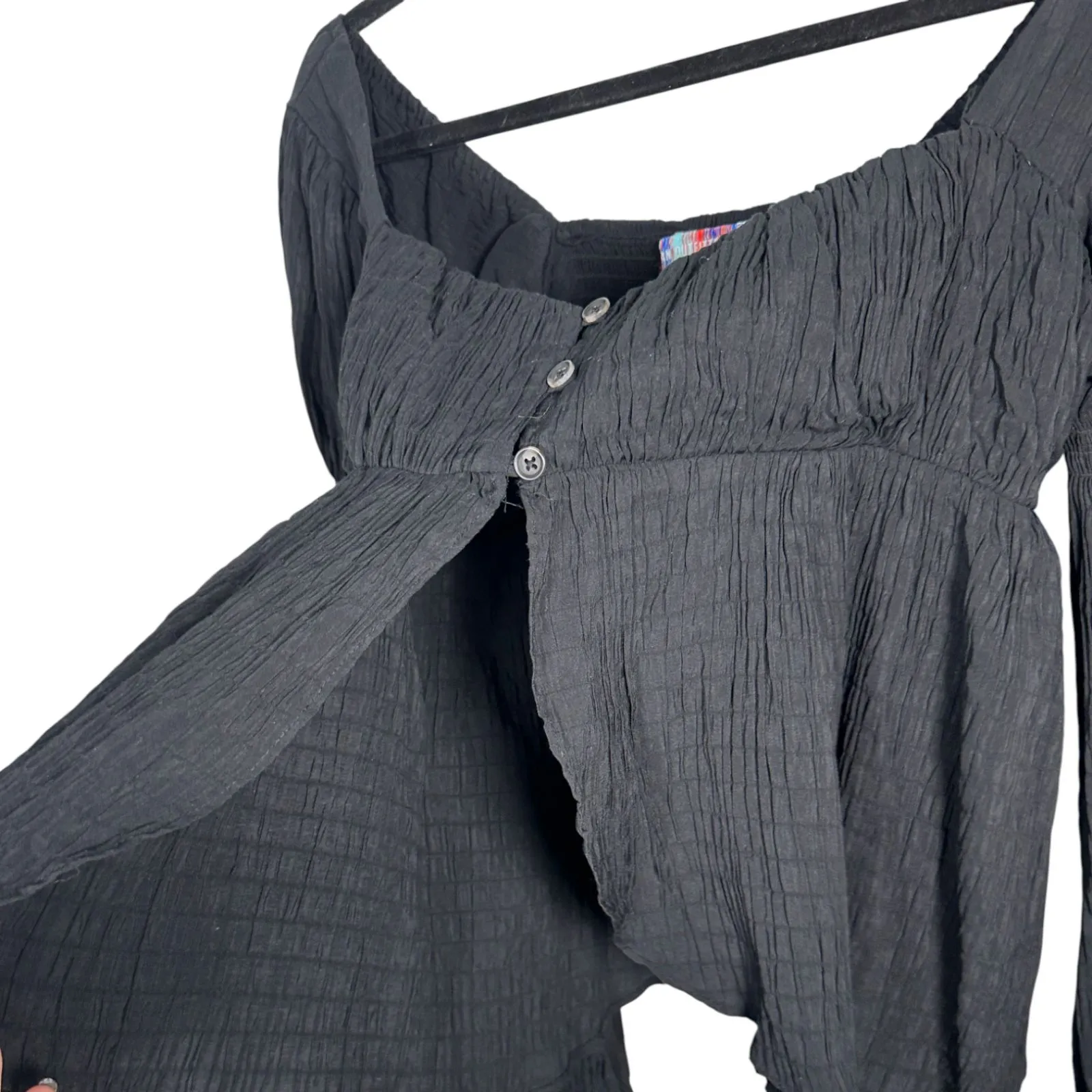 Urban Outfitters Allie Tie Sleeve Blouse Babydoll Boho Long Sleeve Size Medium - Image 8