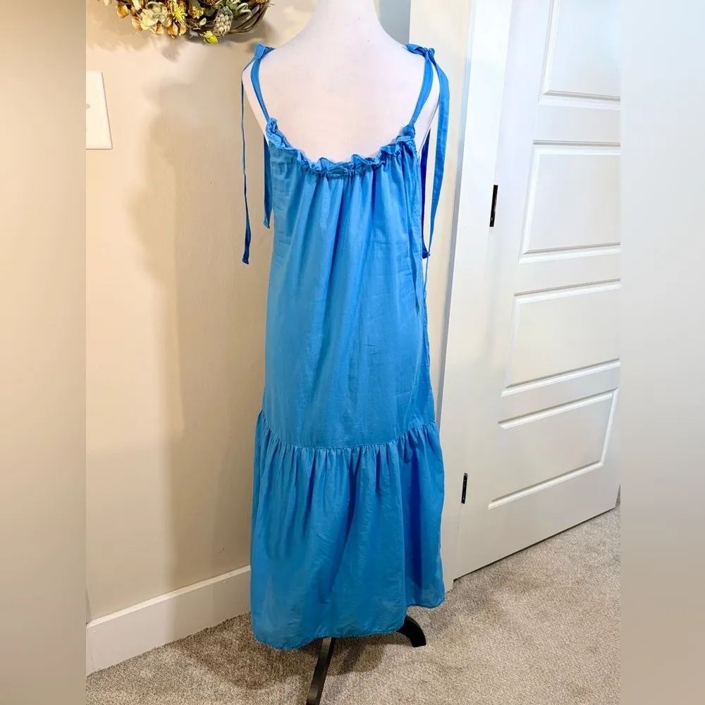 NATION LTD Sequoia Strappy Shoulder Tie Midi Dress in Lapis Womens Size XS🧡 - Image 5