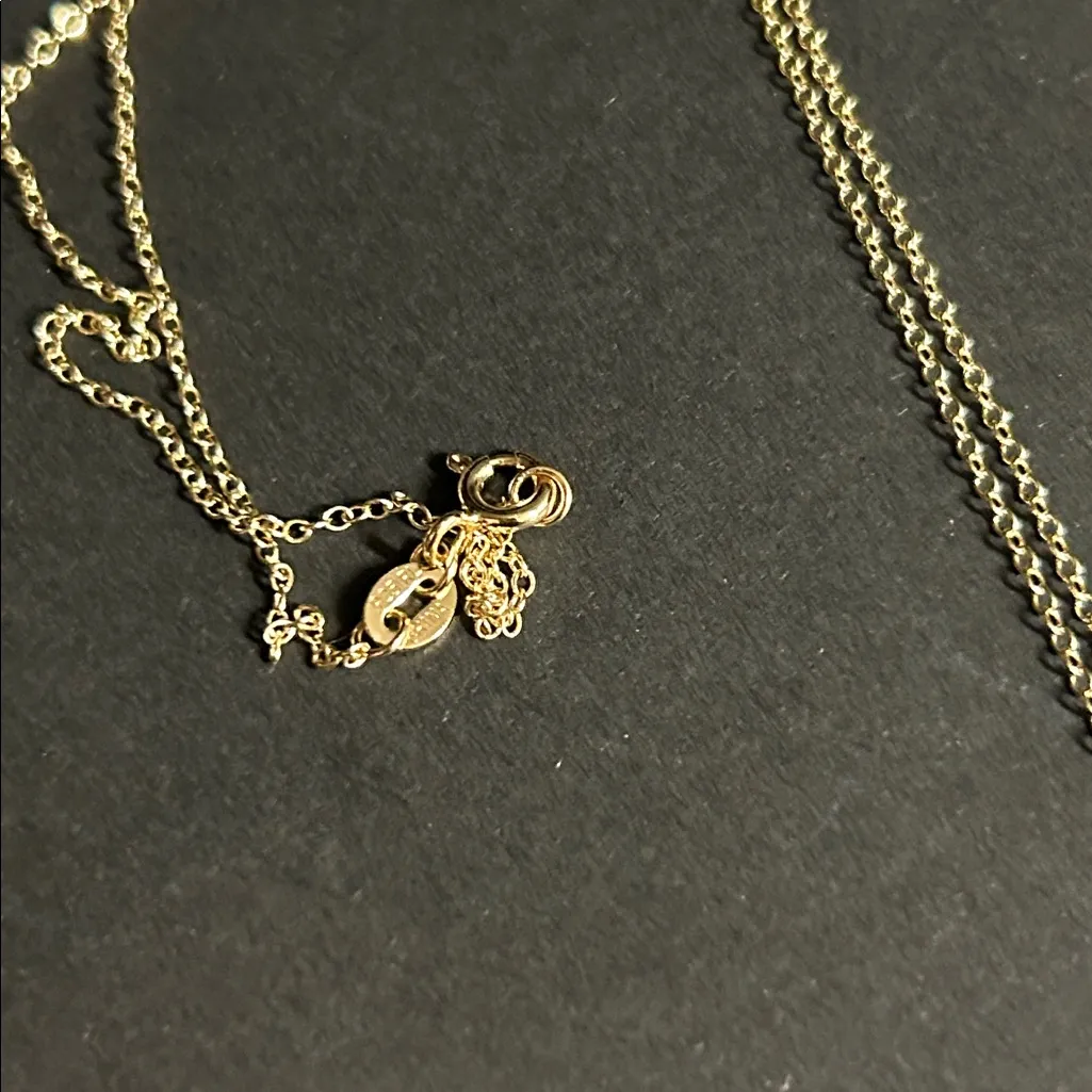 RL 925 Sterling Silver Gold Vermeil Rhinestone Angel Themed Pendant 18” Necklace - Image 2