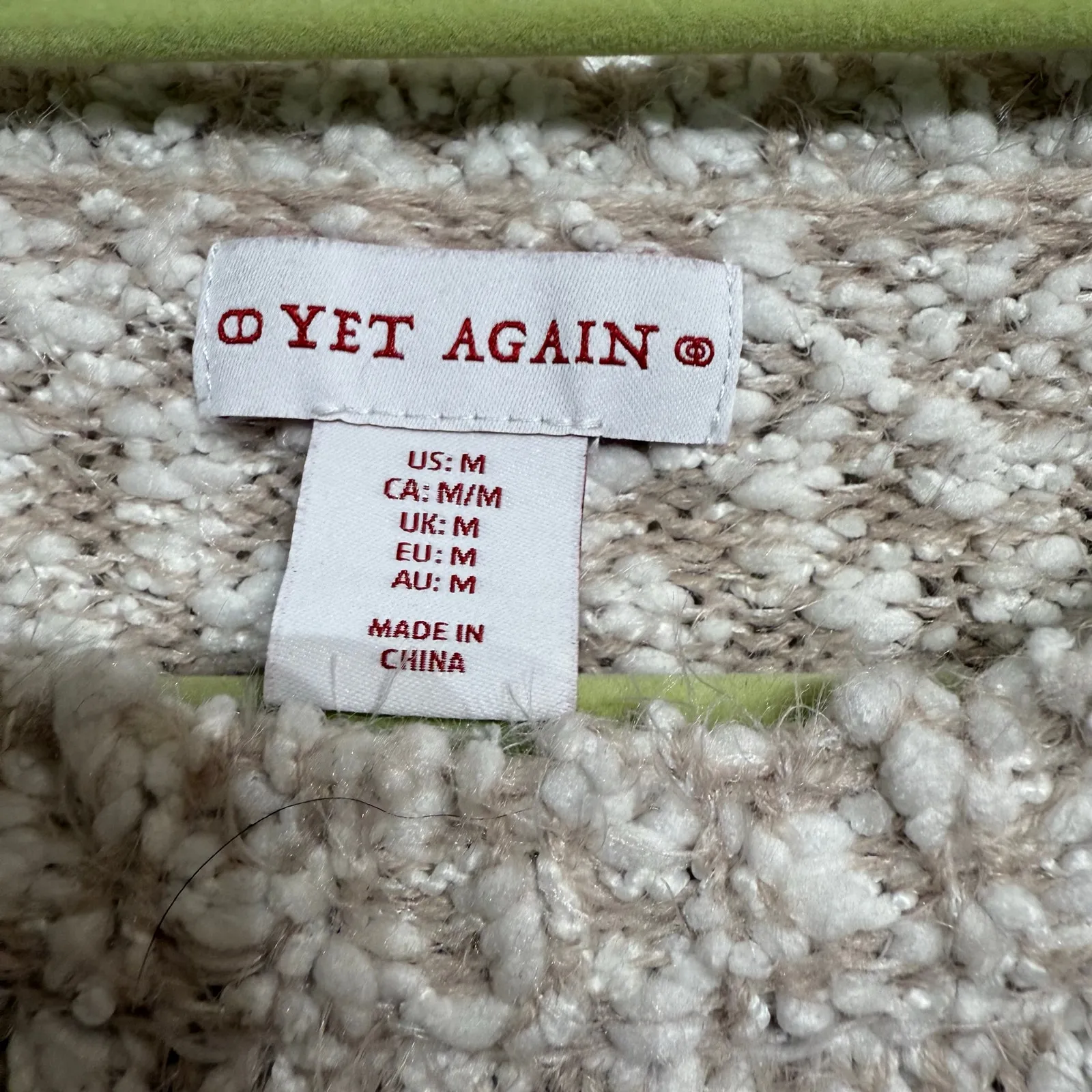 Yet Again Tan Heathered Sweater Sz M - Image 5