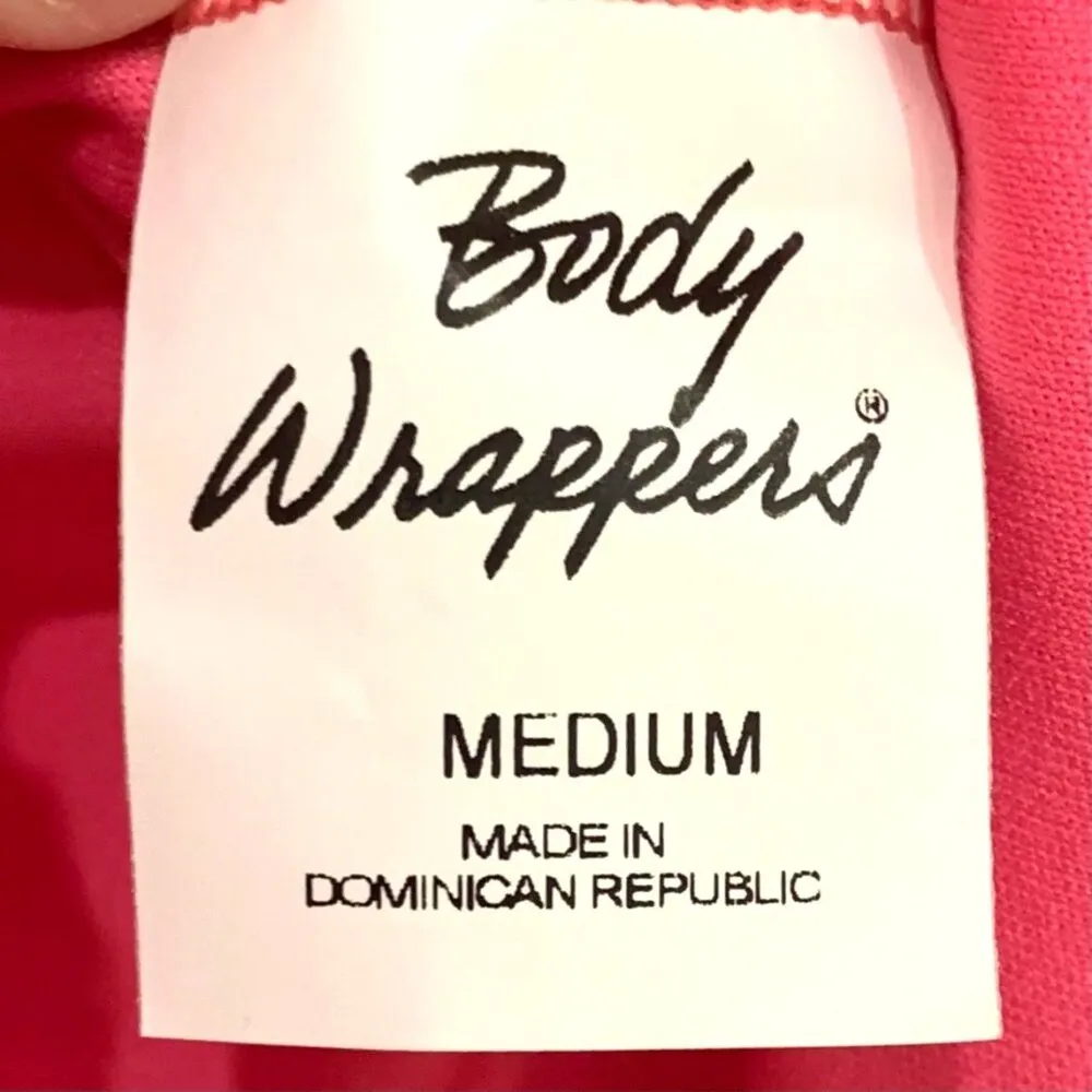 Body Wrappers Drapey Lace Panel Tunic Top Sparkly Rose Pink M #629 Praise Dance - Image 10