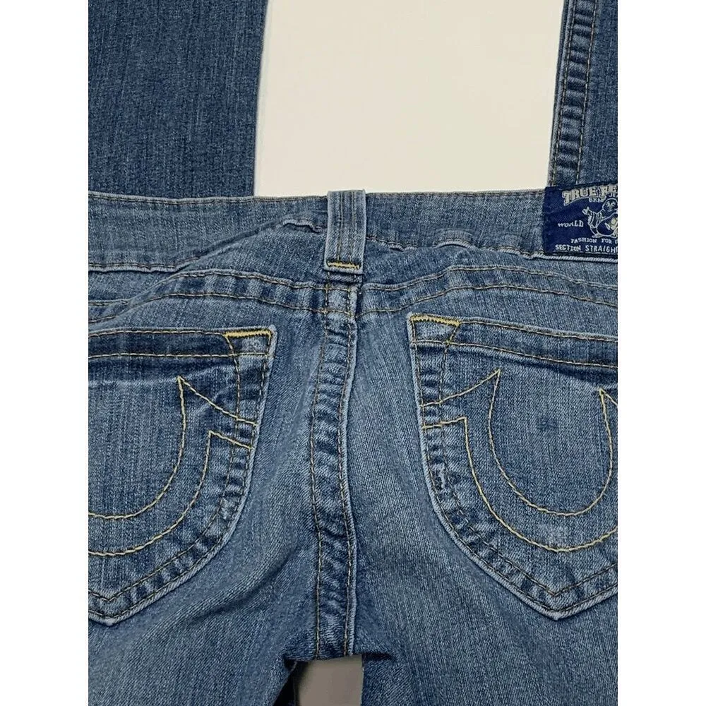 True Religion Women’s Billie Mid Rise Straight Leg Jeans Medium Wash Blue Sz 29 - Image 10
