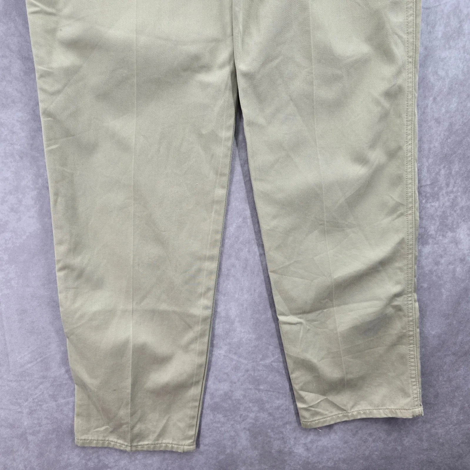 Wrangler Casual Tan Long Tapered Business Cotton Work Formal Pleat Pants 6x36 - Image 8