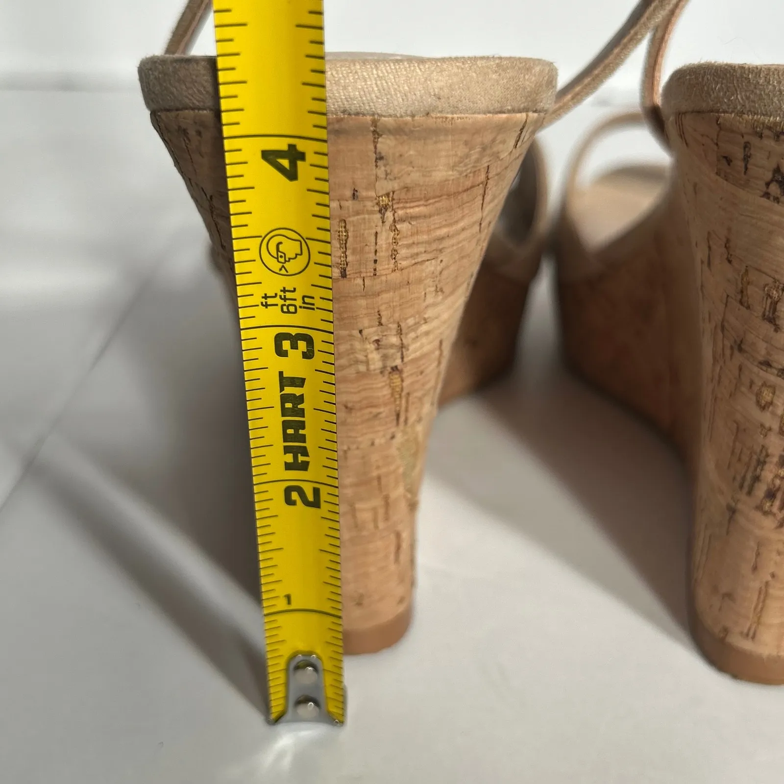 Charles by Charles David Lambert Tan Suede Cork Wedge Sandals Women's Size 9M - Image 3