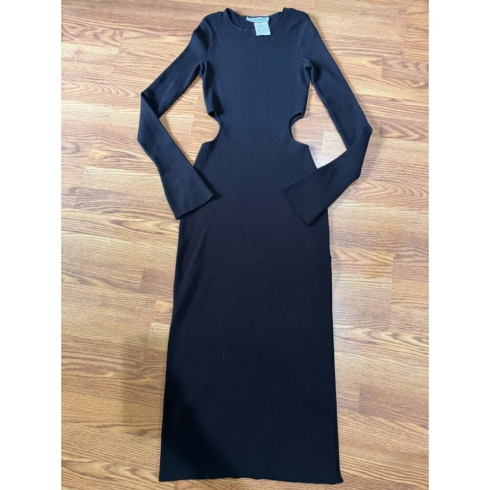 Mach & Mach bodycon  Ribbed Cutout Long Sleeve Sweater Dress size L - Image 10